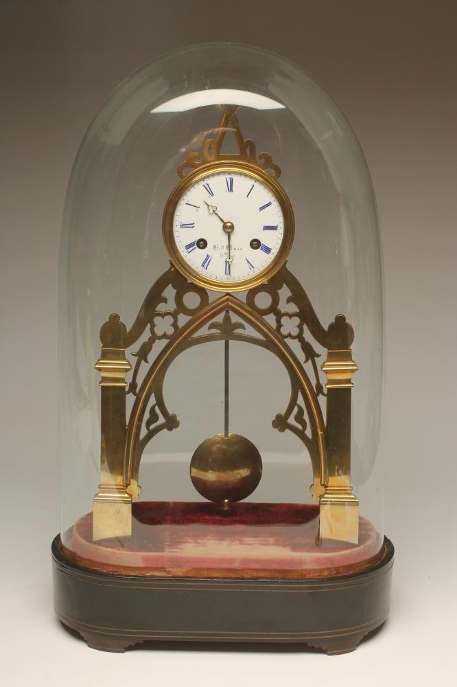 A BRASS CASED FRENCH MANTEL CLOCK Image