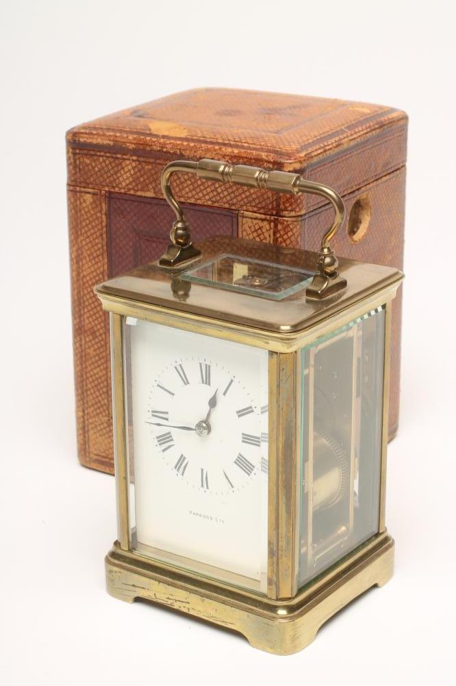 A BRASS CASED CARRIAGE CLOCK Image