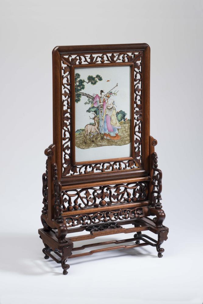 A CHINESE PORCELAIN PLAQUE of oblong form Image