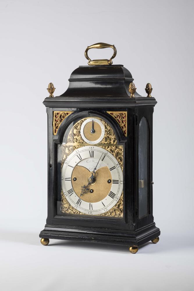 AN EBONISED STRIKING TABLE CLOCK by Robert Dovers Image