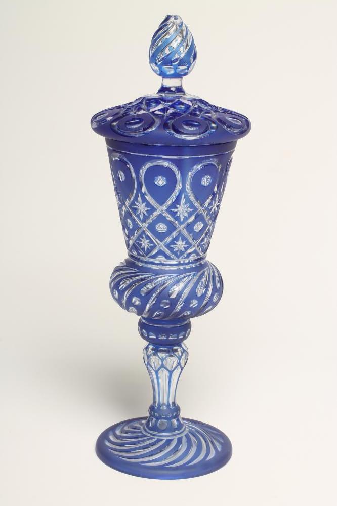 A BOHEMIAN GLASS GOBLET AND COVER Image