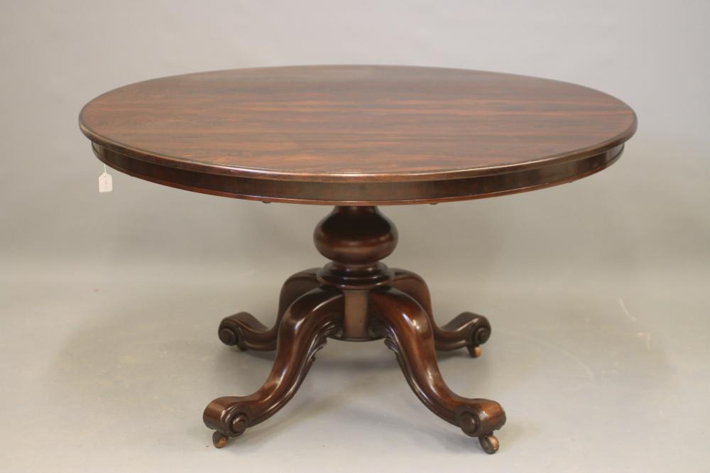 A VICTORIAN ROSEWOOD AND MAHOGANY BREAKFAST TABLE Image