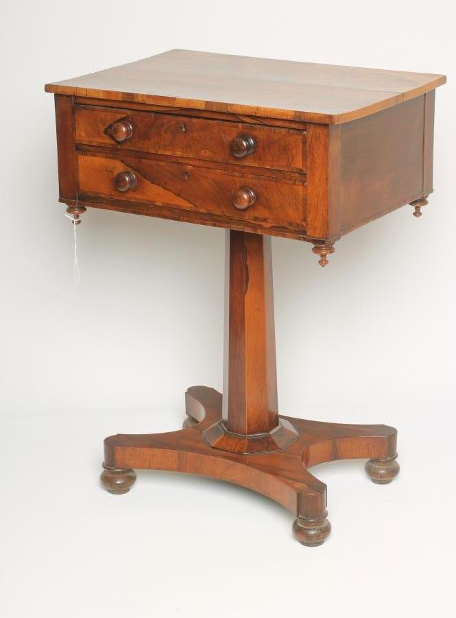 A ROSEWOOD WORK TABLE Image