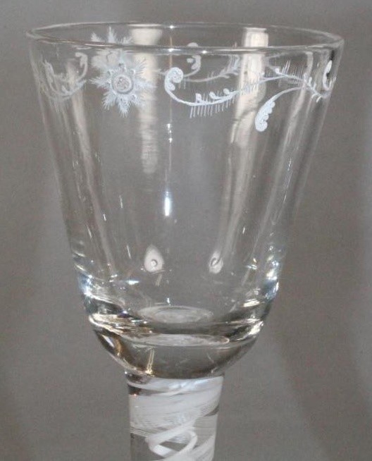 FOUR GEORGIAN AND LATER WINE GLASSES Image