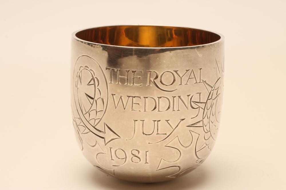 A SILVER COMMEMORATIVE TUMBLER CUP Image