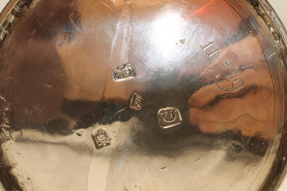 A CLARET JUG AND A PAIR OF MATCHING SILVER GOBLETS Image