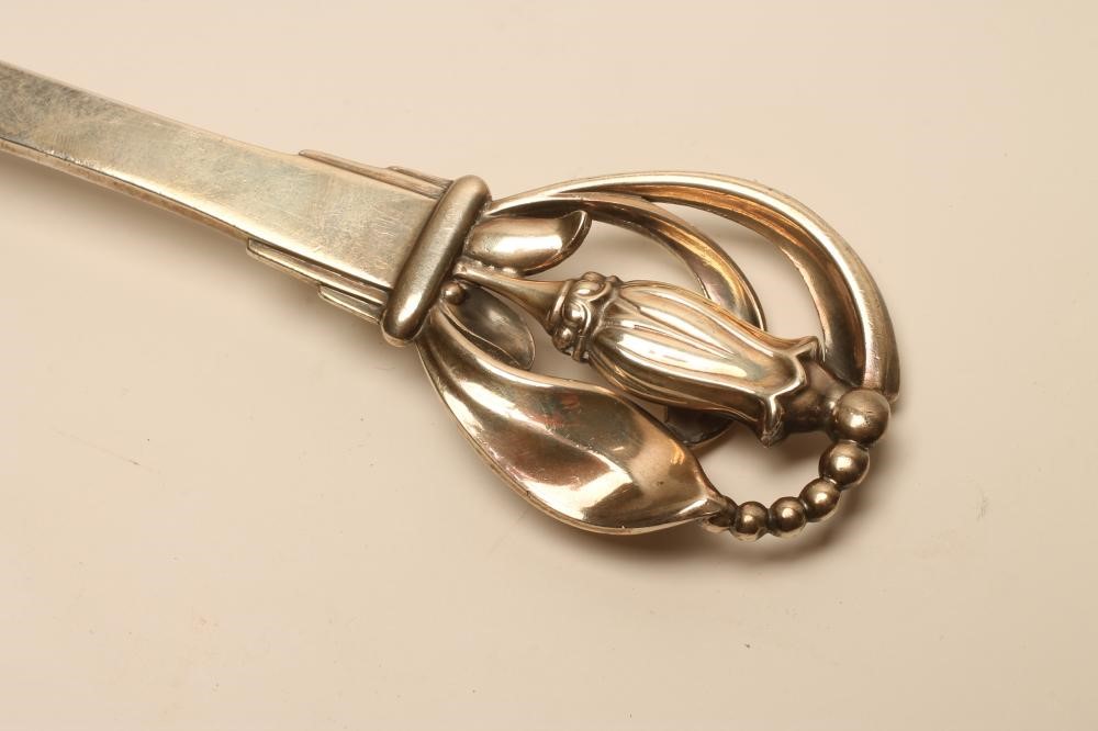 A DANISH SILVER SERVING SPOON Image