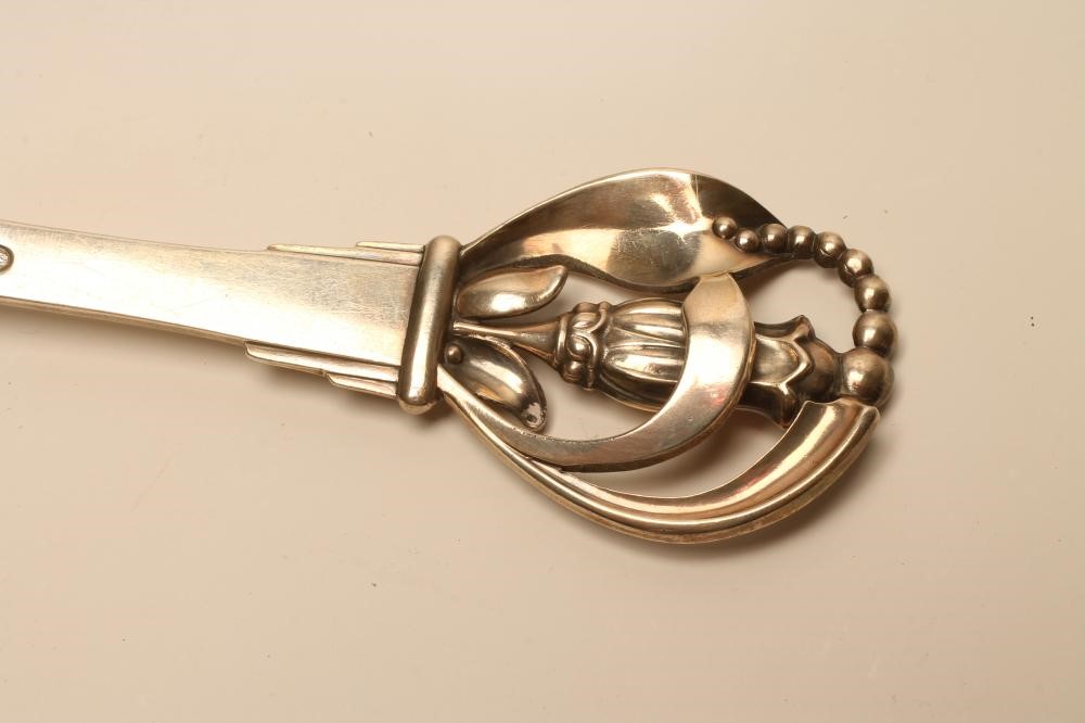 A DANISH SILVER SERVING SPOON Image