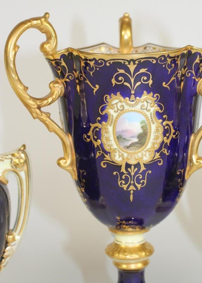 A MATCHED COALPORT CHINA MANTEL GARNITURE Image