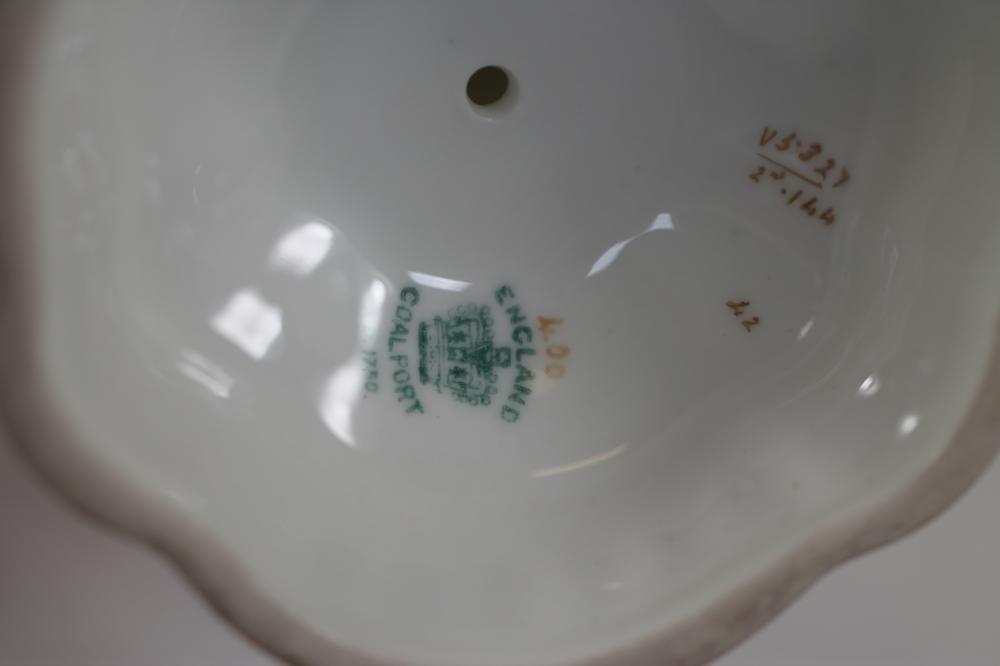 A MATCHED COALPORT CHINA MANTEL GARNITURE Image