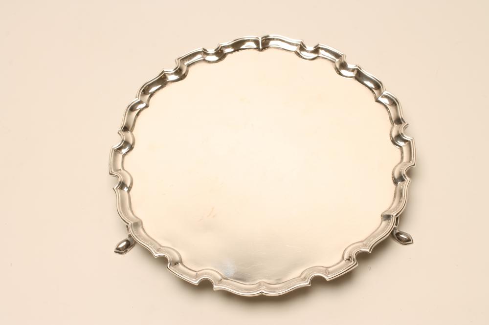 AN EDWARDIAN SILVER WAITER Image