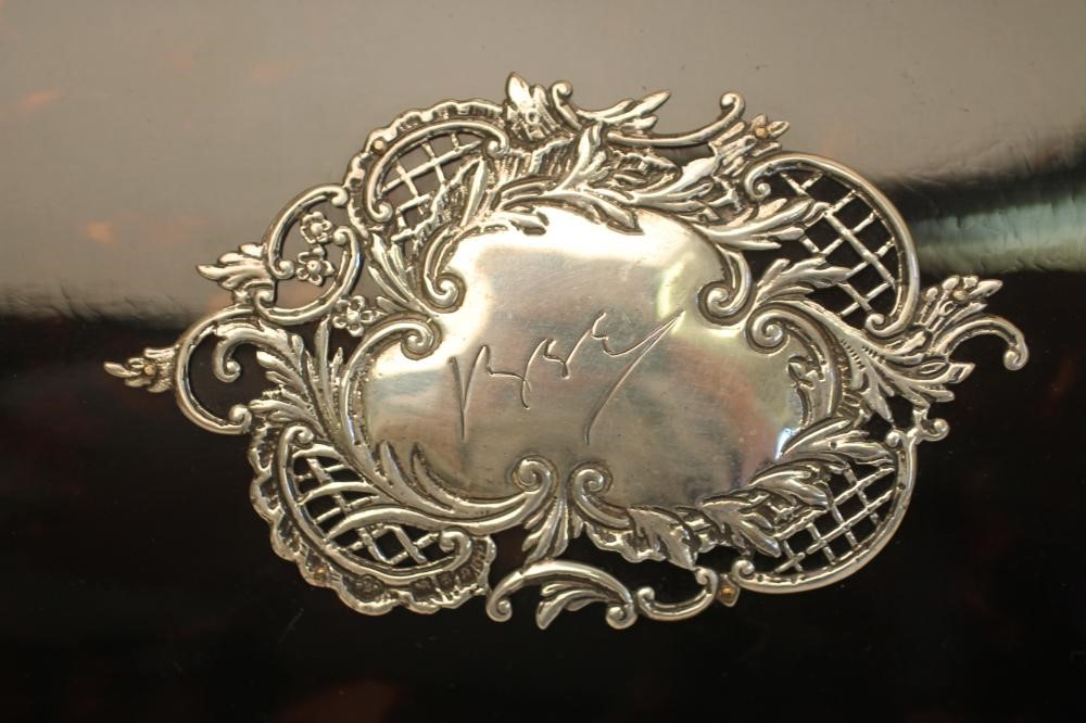 A LATE VICTORIAN SILVER MOUNTED TORTOISESHELL CORRESPONDENCE BOX Image