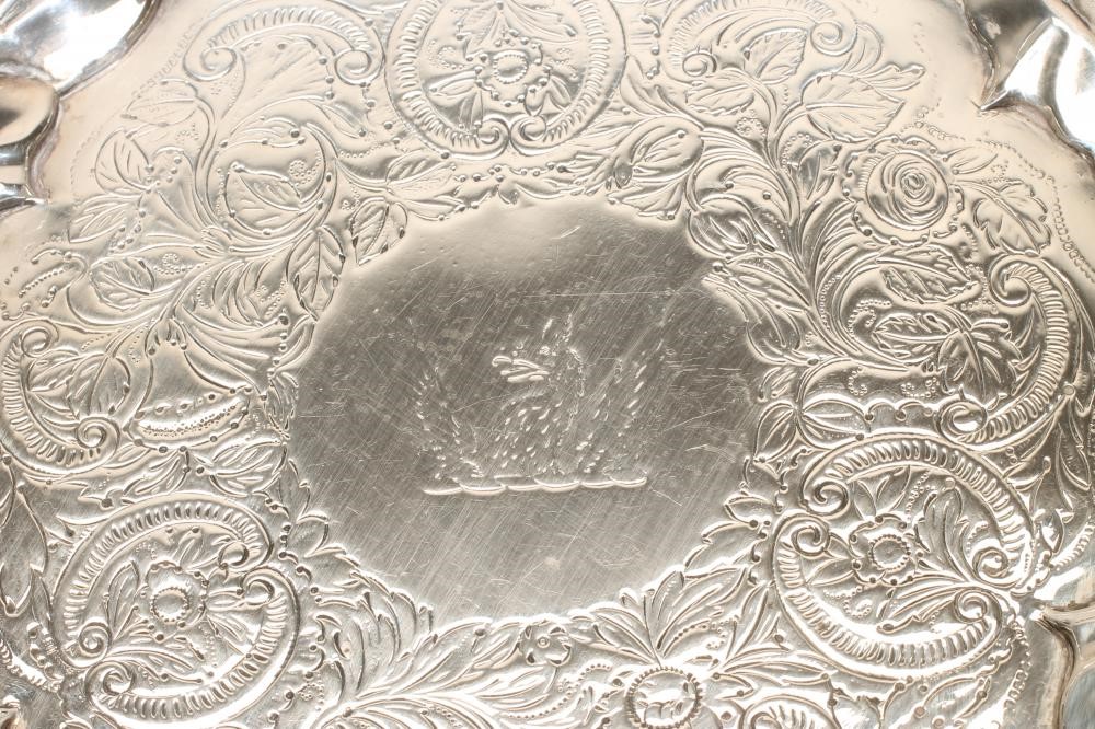 A GEORGE III SMALL SILVER SALVER Image