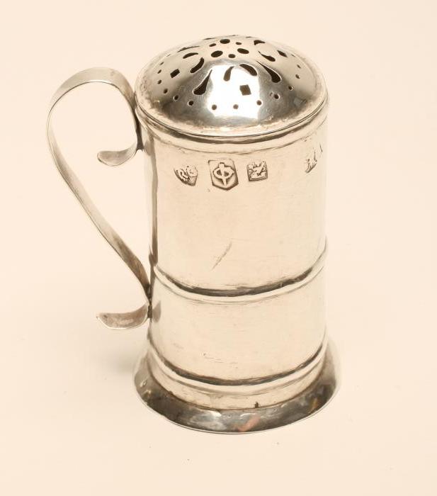A QUEEN ANNE BRITANNIA STANDARD SILVER "KITCHEN PEPPER" Image