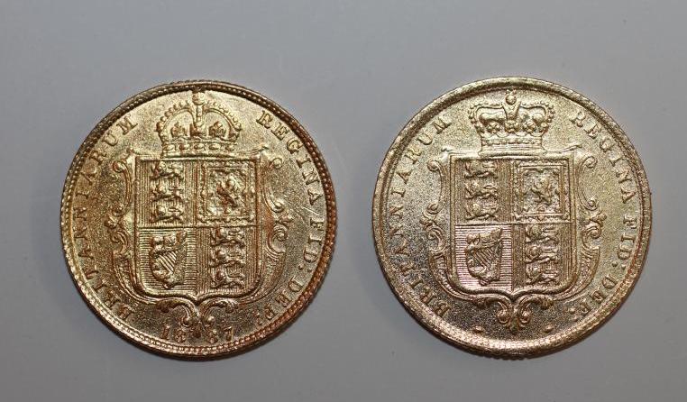 TWO VICTORIA HALF SOVEREIGNS Image
