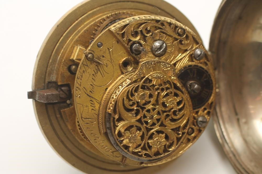 A GEORGE III SILVER VERGE POCKET WATCH Image