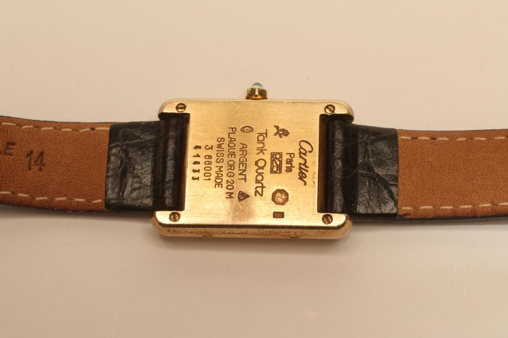 A MUST DE CARTIER SILVER "TANK QUARTZ" WRISTWATCH Image