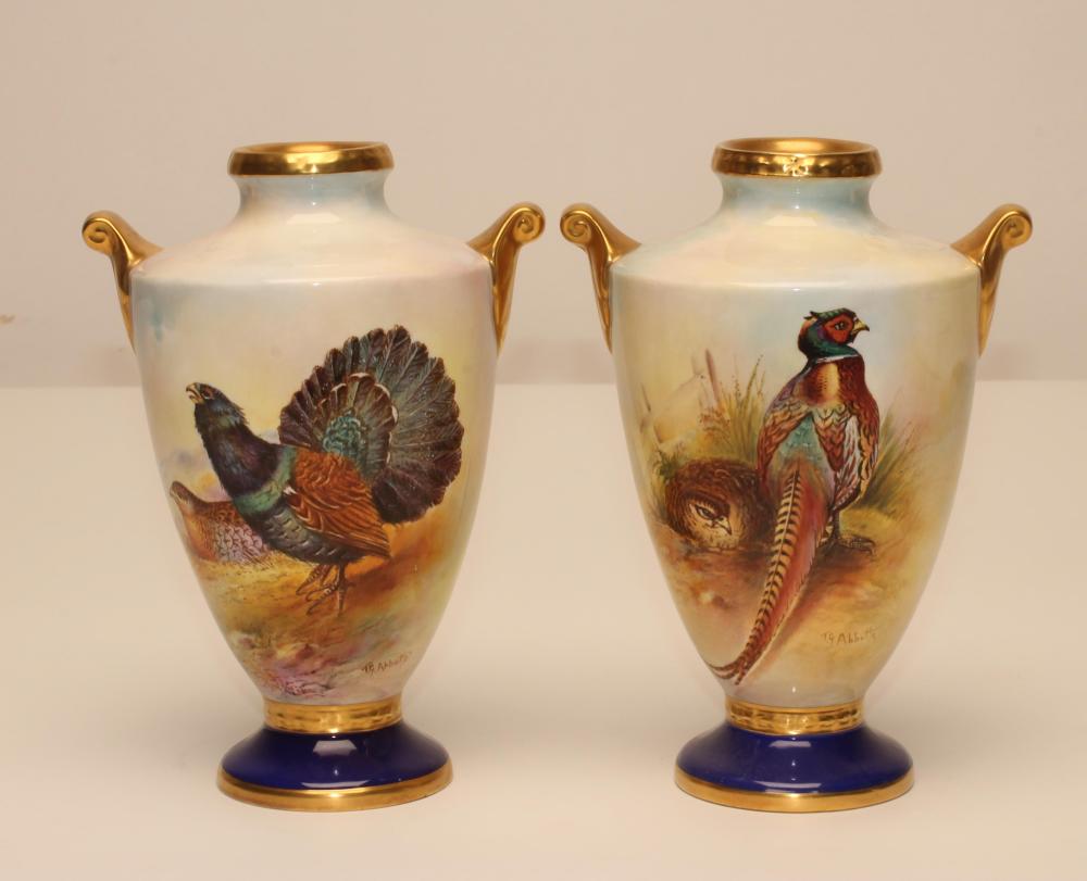 A PAIR OF AYNSLEY CHINA VASES Image