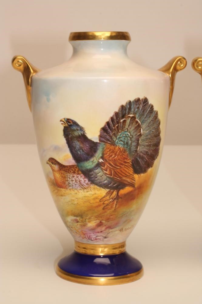 A PAIR OF AYNSLEY CHINA VASES Image