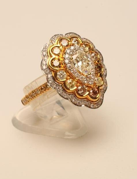 A DIAMOND CLUSTER RING Image