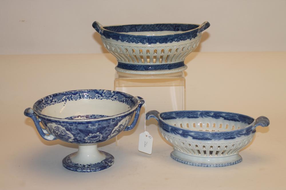 TWO PEARLWARE CHESTNUT BASKETS Image