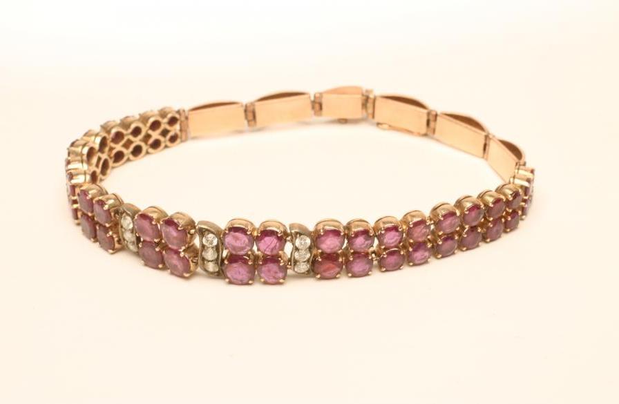 AN ART DECO RUBY AND DIAMOND BRACELET Image