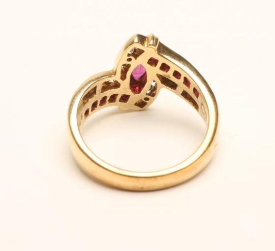 A RUBY AND DIAMOND COCKTAIL RING Image