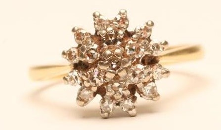 A DIAMOND CLUSTER RING Image