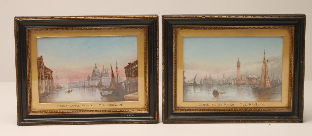 A PAIR OF LATE VICTORIAN ENGLISH PORCELAIN PLAQUES of oblong form Image