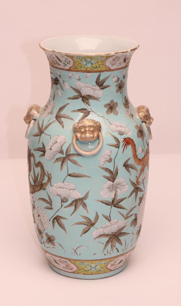 A CHINESE PORCELAIN VASE of rounded cylindrical form Image