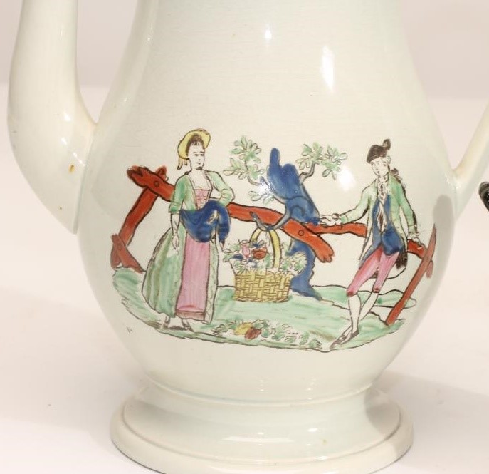 A PEARLWARE COFFEE POT AND COVER Image