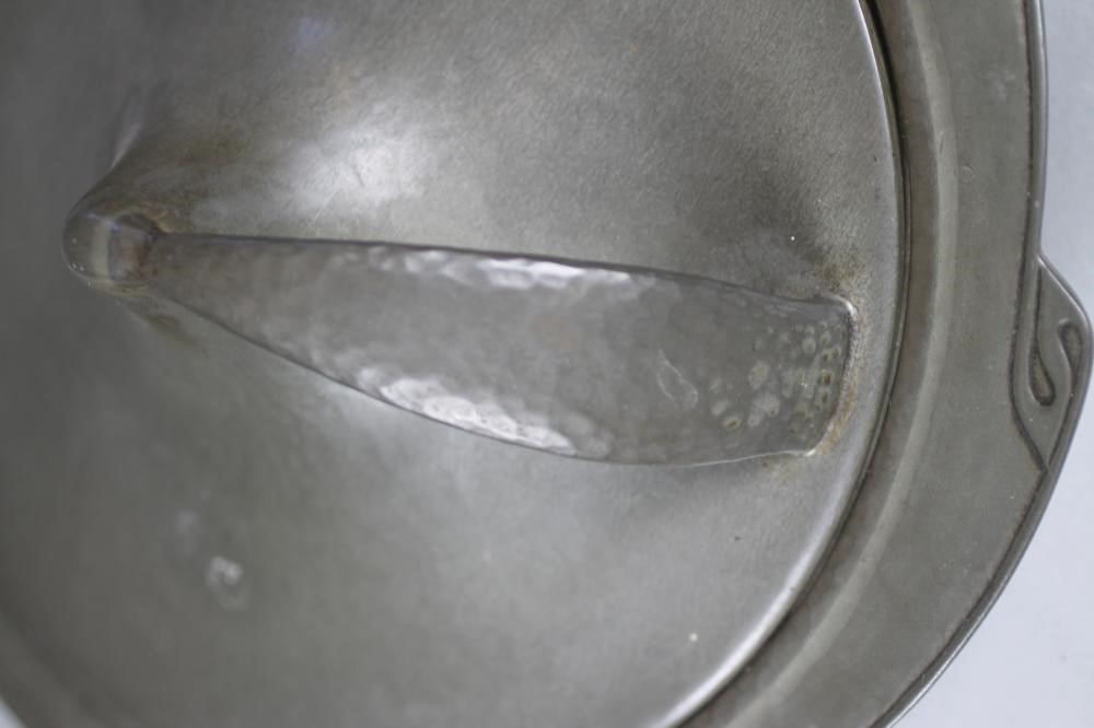 A LIBERTY & CO. PLANISHED PEWTER MUFFIN DISH AND COVER Image