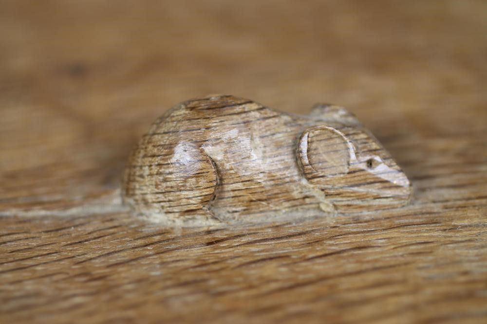 A ROBERT THOMPSON ADZED OAK BOWL Image