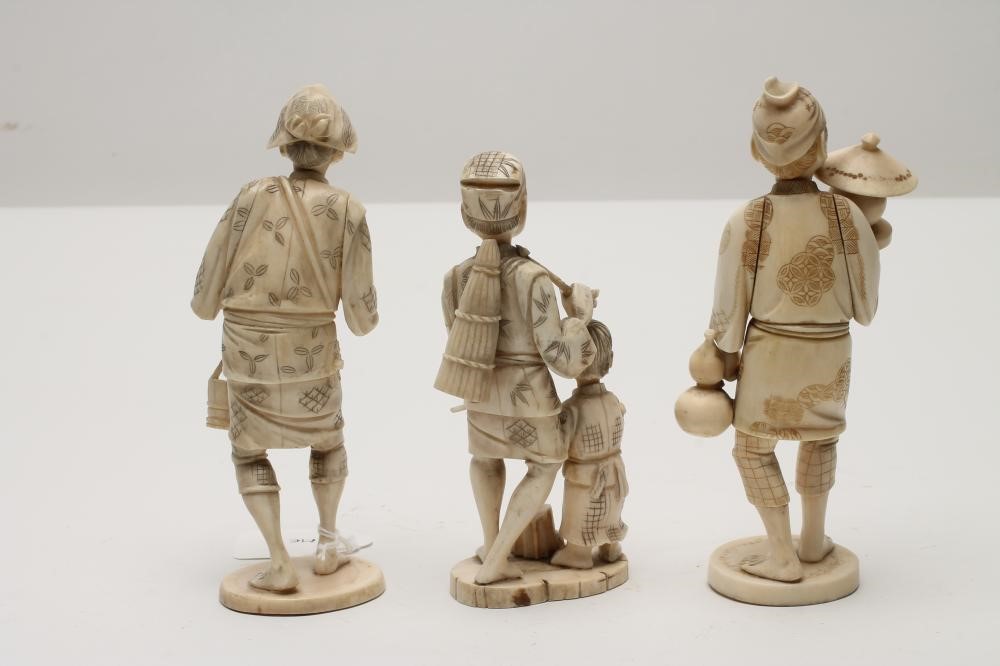 THREE JAPANESE IVORY OKIMONO Image