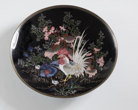A PAIR OF JAPANESE CLOISONNE ENAMEL PLAQUES Image