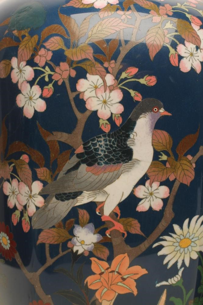 A PAIR OF JAPANESE CLOISONNE ENAMEL ALCOVE VASES Image