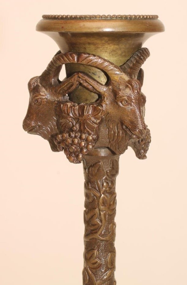 A PAIR OF BRONZE GRAND TOUR TYPE CANDLESTICKS Image