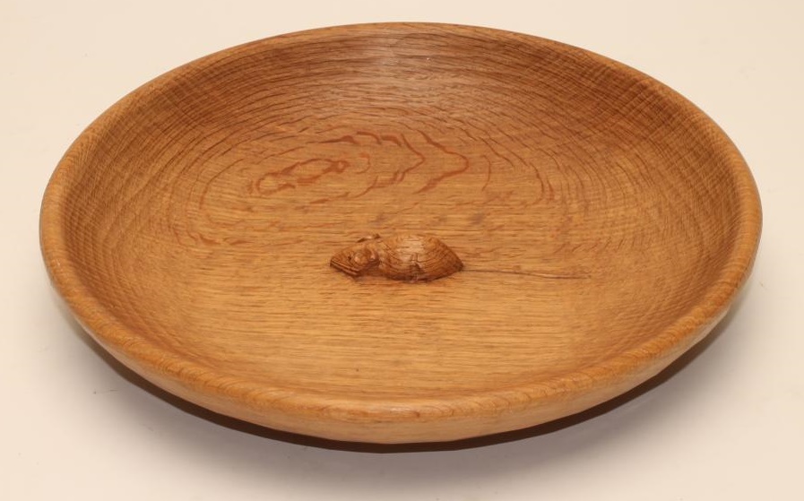 A ROBERT THOMPSON ADZED OAK BOWL Image