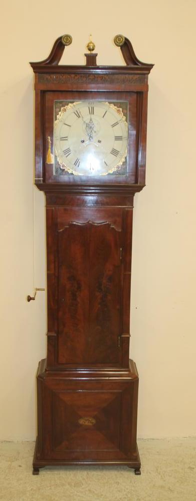 A MAHOGANY LONGCASE CLOCK signed Halliwell Image