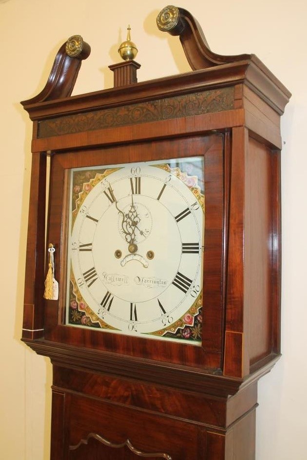 A MAHOGANY LONGCASE CLOCK signed Halliwell Image