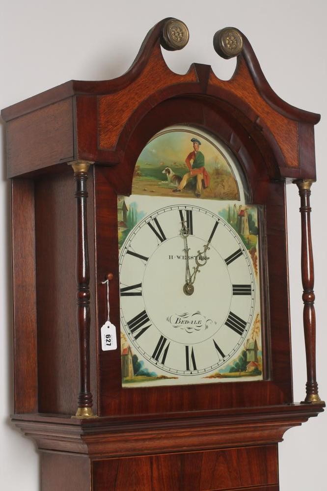 AN OAK AND MAHOGANY LONGCASE signed H. Webster Image
