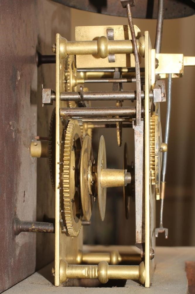 AN OAK AND MAHOGANY LONGCASE signed H. Webster Image