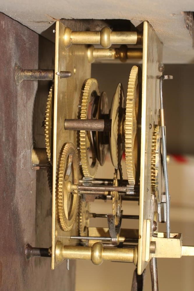 AN OAK AND MAHOGANY LONGCASE signed H. Webster Image