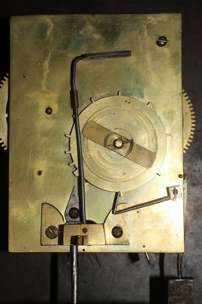 AN OAK AND MAHOGANY LONGCASE signed H. Webster Image