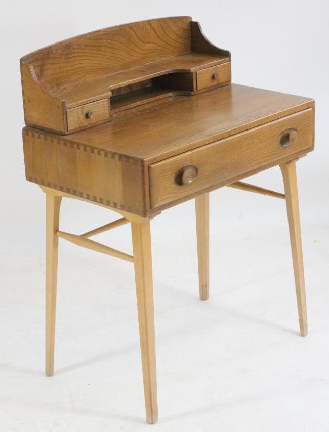 AN ERCOL ELM DESK Image