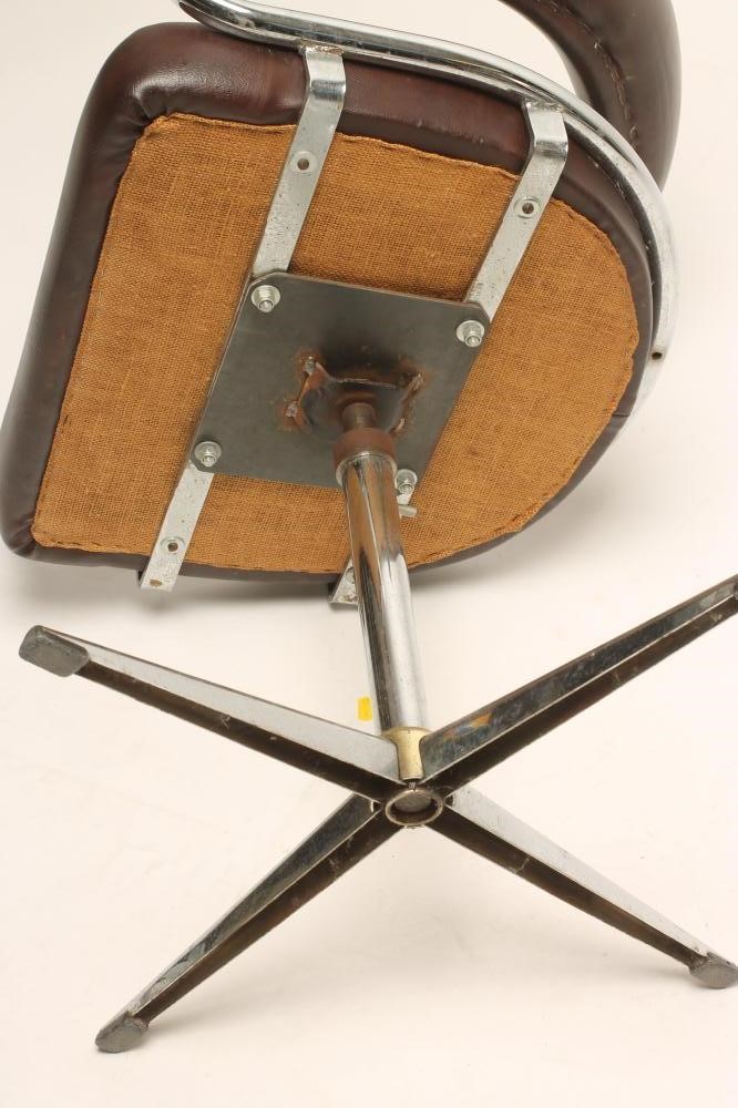 A PAIR OF CHROME FRAMED SWIVEL CHAIRS Image