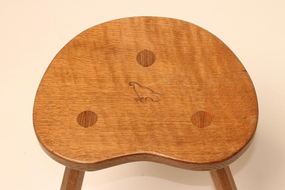 AN ALBERT JEFFREY OF SESSAY ADZED OAK STOOL Image