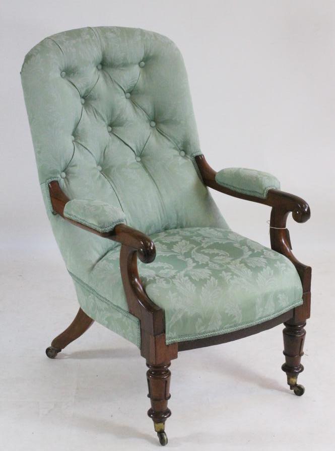 A VICTORIAN ROSEWOOD SALON CHAIR Image