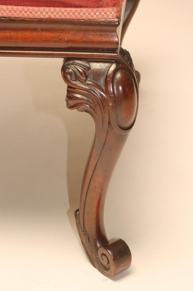 A ROSEWOOD AND MAHOGANY FRAMED DRESSING STOOL of square form Image