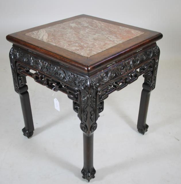 A CHINESE PADOUK WOOD JARDINIERE STAND Image